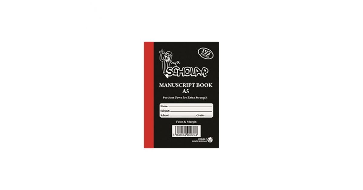 BOOK A5 192pg Manuscript Feint Ruled Hard Cover*204456*