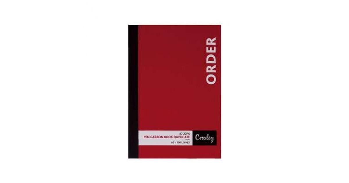 Croxley BOOK A5 Duplicate Pen Carbon printed (JD22) *Order*