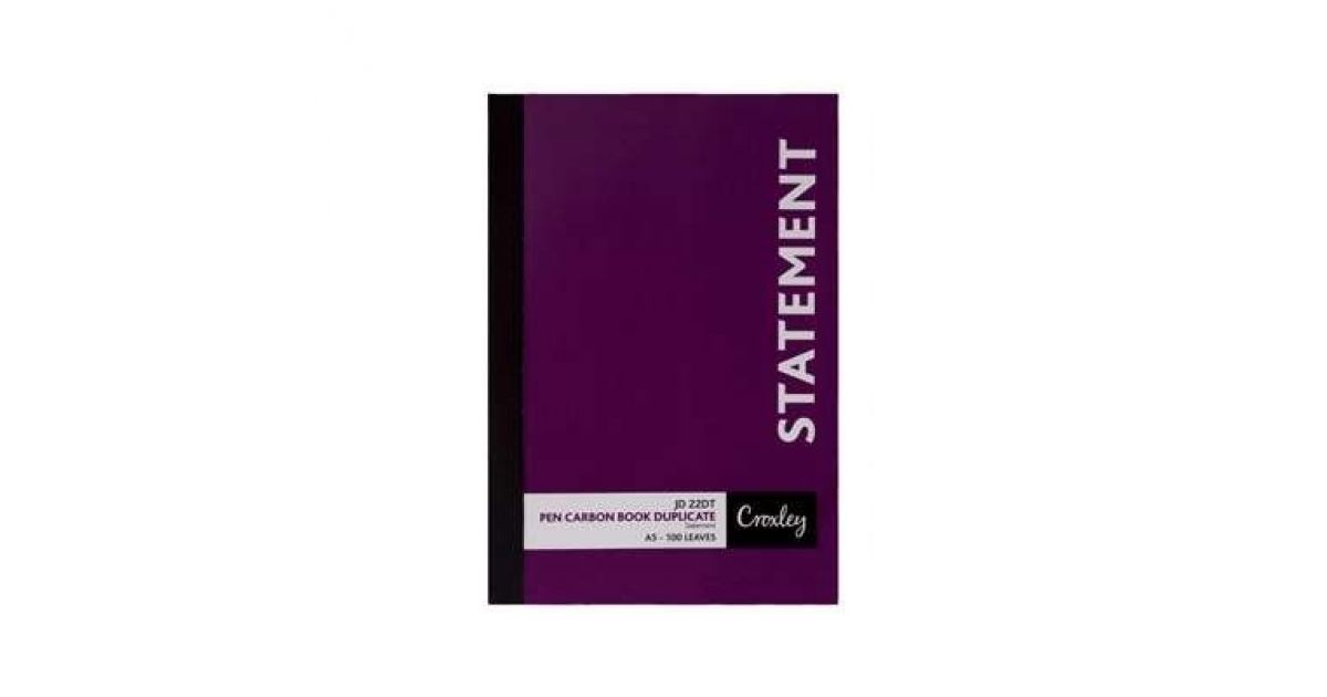 Croxley BOOK A5 Duplicate Pen Carbon printed (JD22) *Satement*