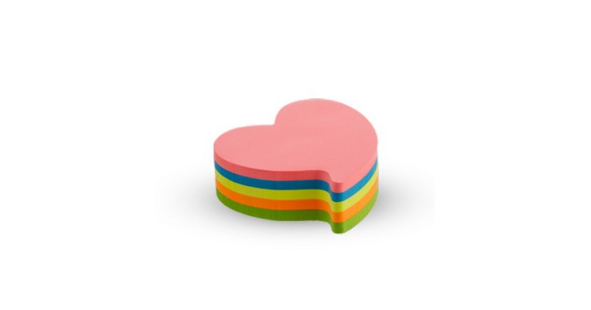 Kores NOTES Heart Shaped Sheets 250 (48705)*104692*