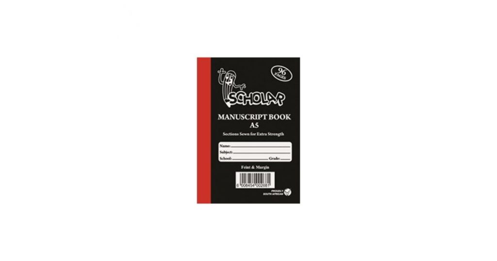 BOOK A5 96pg Manuscript Feint Margin Hard Cover*204449*