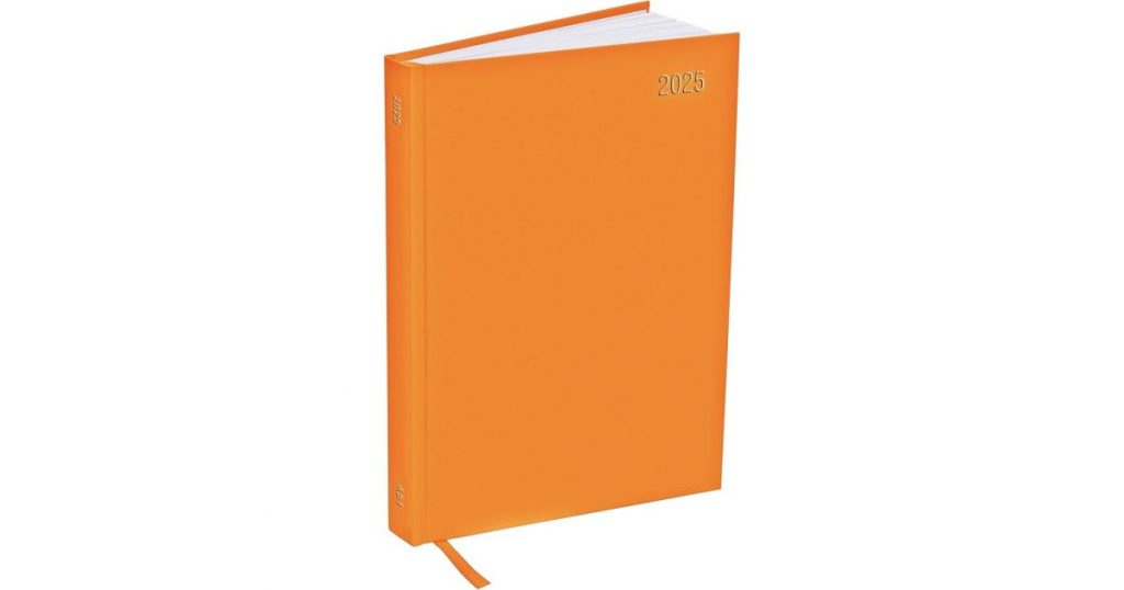 Diary 2025 A5 Page-A-Day Blue & Orange Blocks Des 6 (432905)