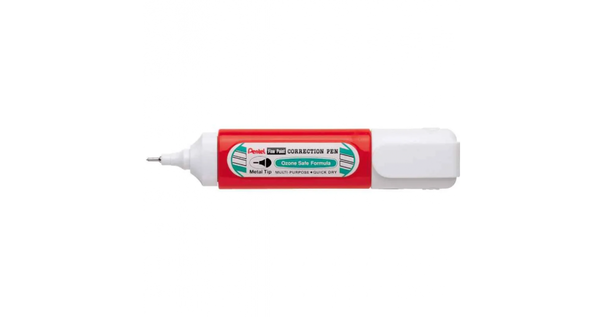 Pentel ZL31-W Correction Fluid Pen 12mL Fine Steel Point - Pack Of 3 (Made In Japan)