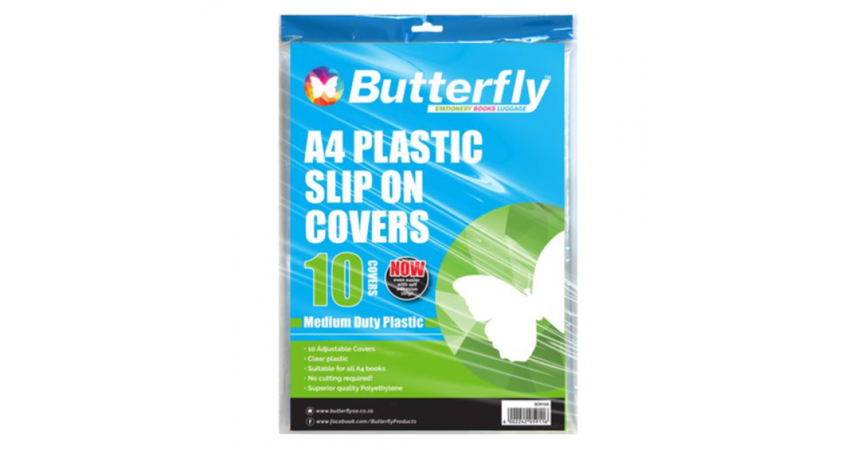 Butterfly BOOKCOVER A4 Clear Plastic Pre-Cut 50Mic Pk10 134
