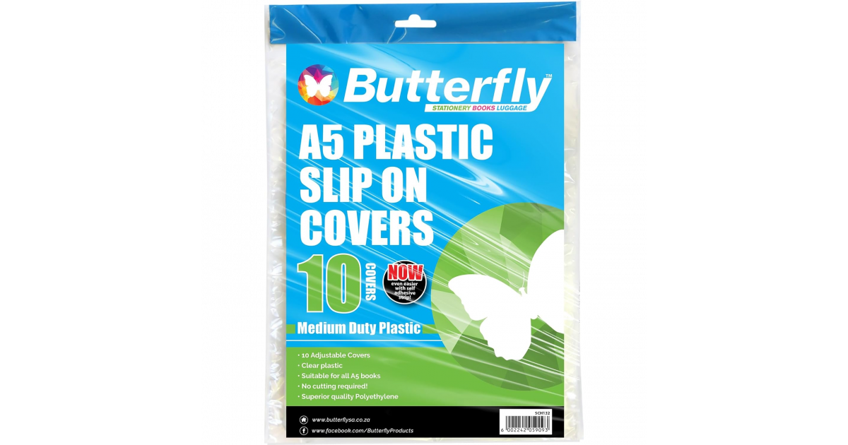 Butterfly BOOKCOVER A5 Clear Plastic Pre-Cut 50Mic Pk10 132