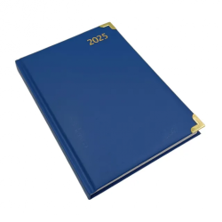 Diary 2025 A5 Page-A-Day Blue & Gold Marble Des 5 (432905)