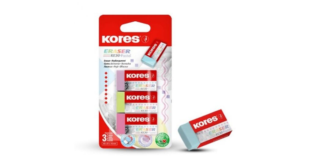 Kores ERASER Medium Pastel Pk3 (40315)*104634*