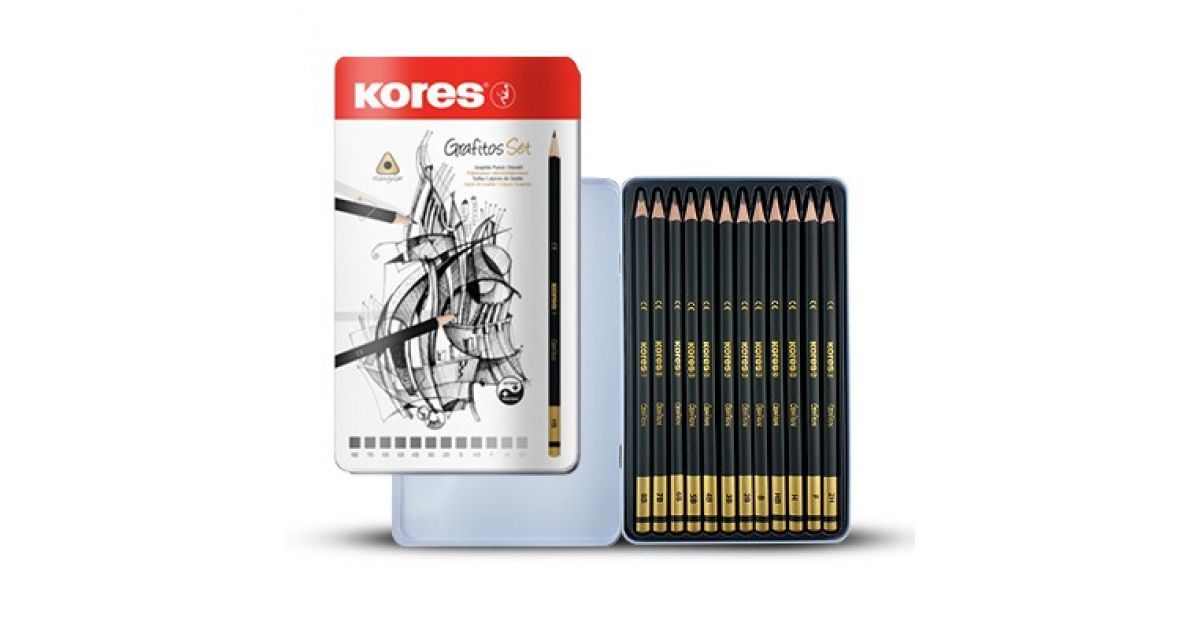 Kores Grafitos Grades Set PENCIL Assorted Tin12 (92162)*104683*