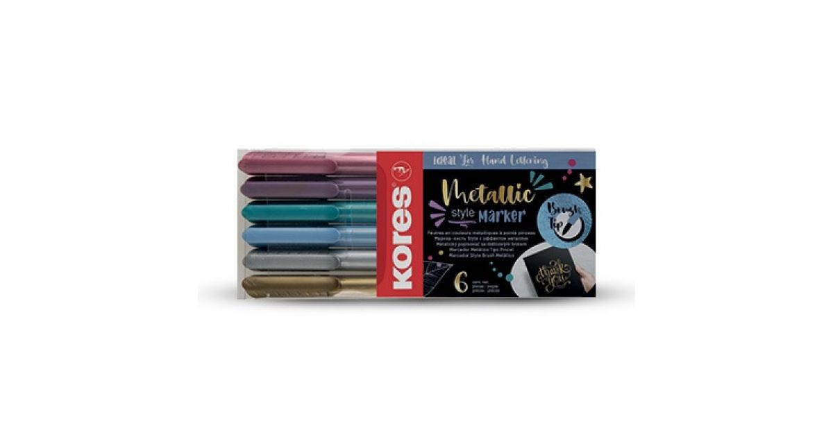 Kores MARKER Brush Tip Metallic Style Set6 (21461)*104680*