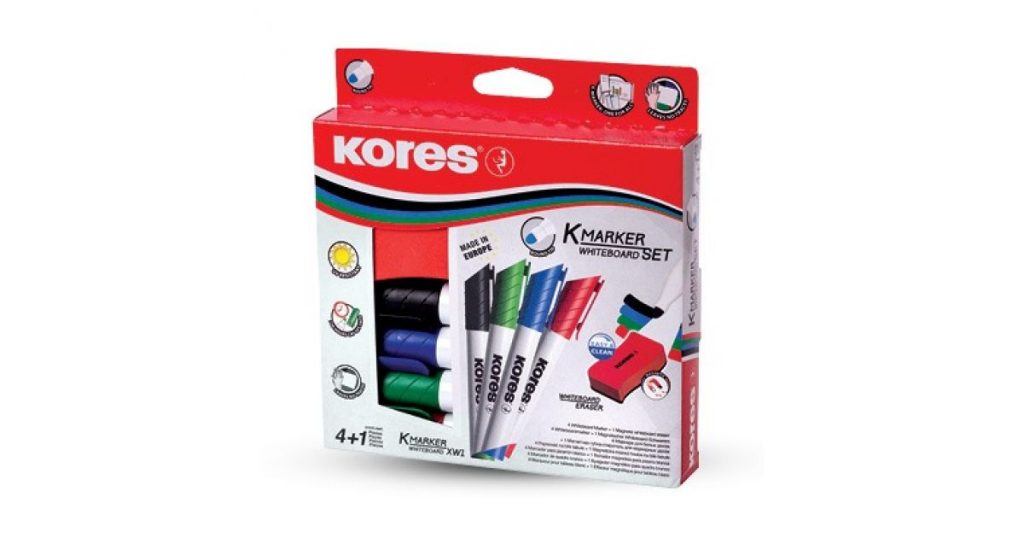 Kores MARKER Whiteboard Set4 & Magnetic Eraser (20863)*302932*