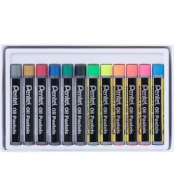 Pentel OIL PASTELS Metallic & Fluor Acid-Free (PHN-MF12)*102759*