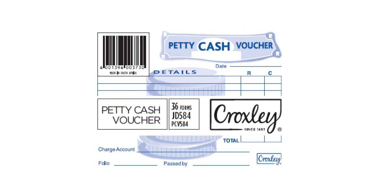 PETTY CASH VOUCHER JD584 36FORMS 99X135 W18 50*811711*