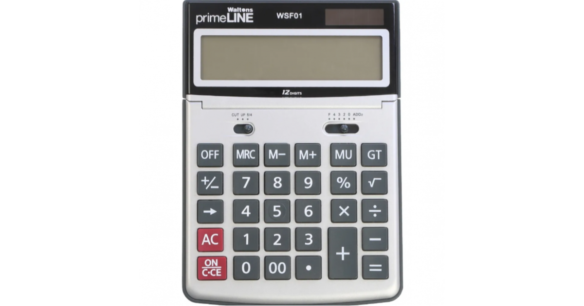 Primeline CALCULATOR 12 Digit Large 190x130mm (WSF01)