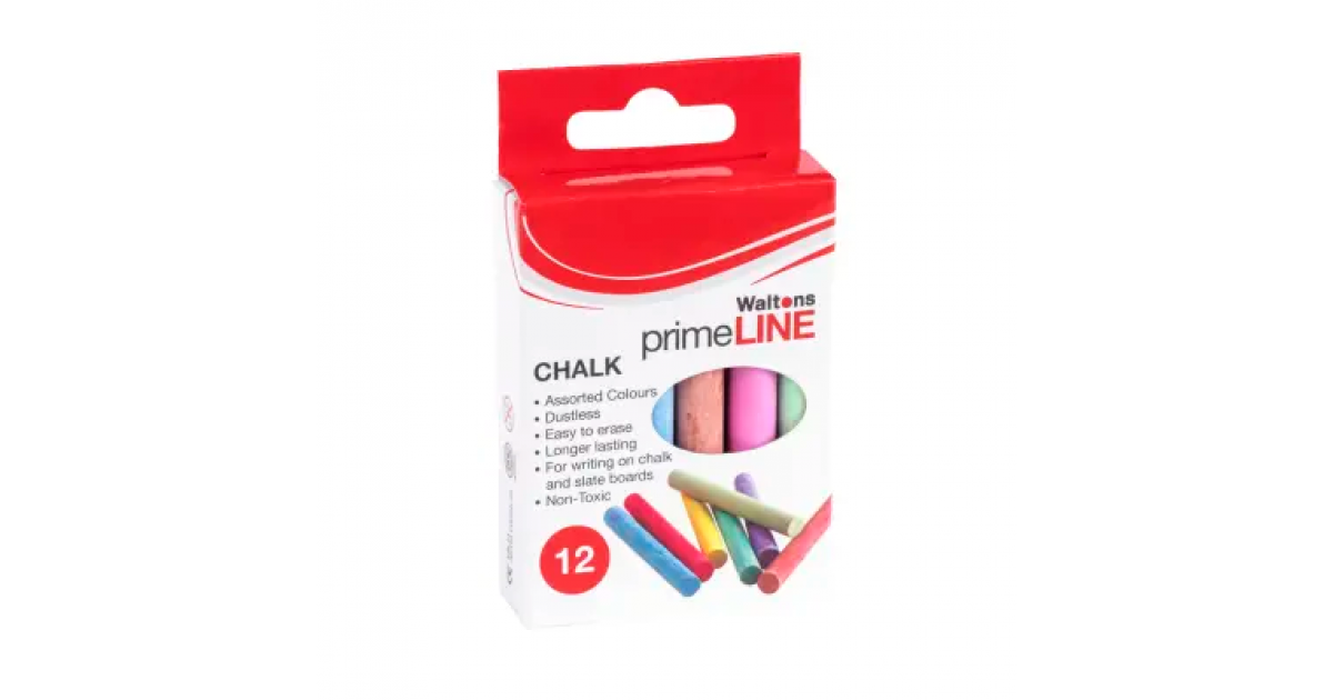 Primeline CHALK Asst Colours Pk12