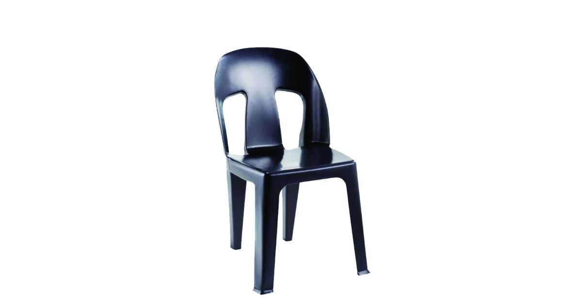 PSI Plastic Chair 2 Hole Heavy Duty 120kg - Black (546140)*19102*