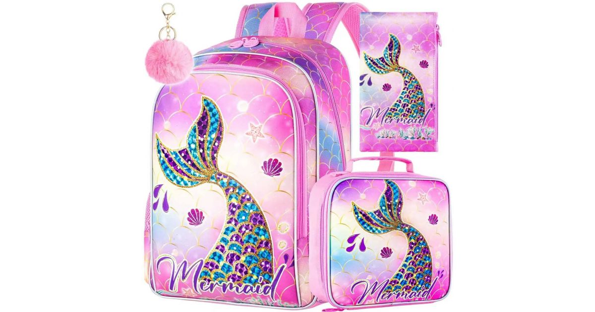 School Mate BACKPACK Large Girls Mermaid (S-486LH_MER)