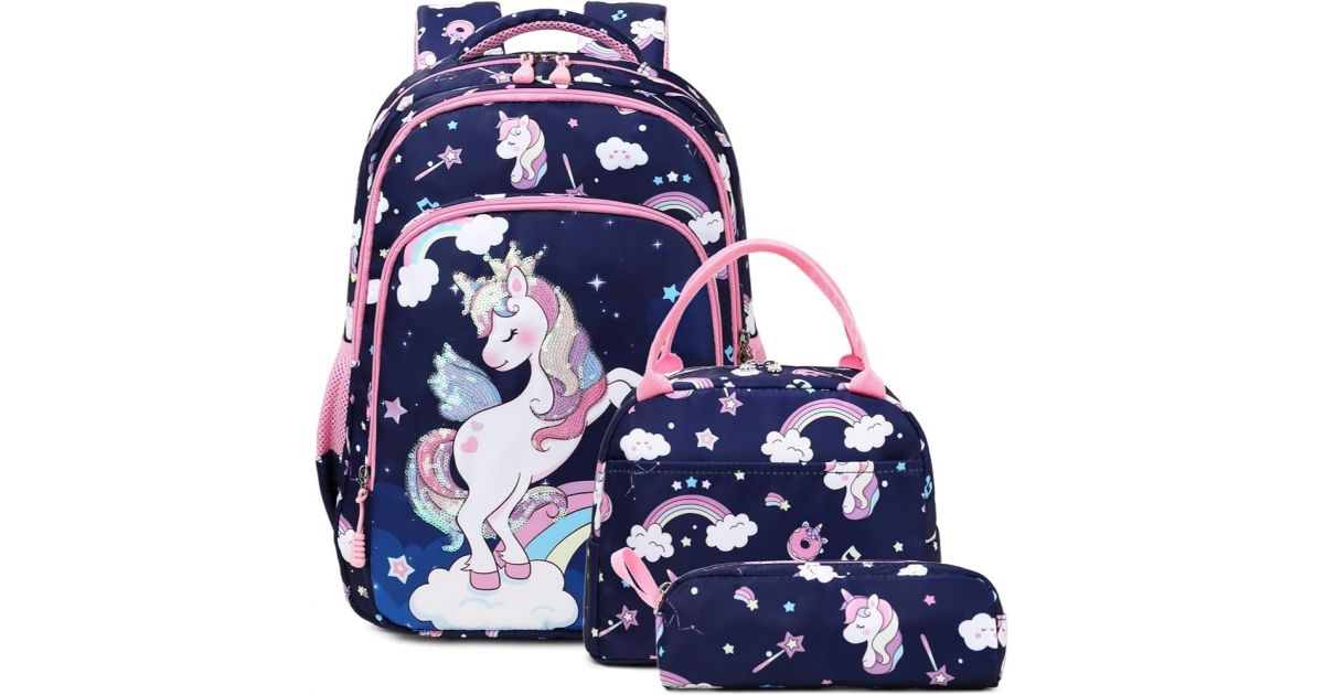 School Mate BACKPACK Large Girls Unicorn (S-486LH_UNI)