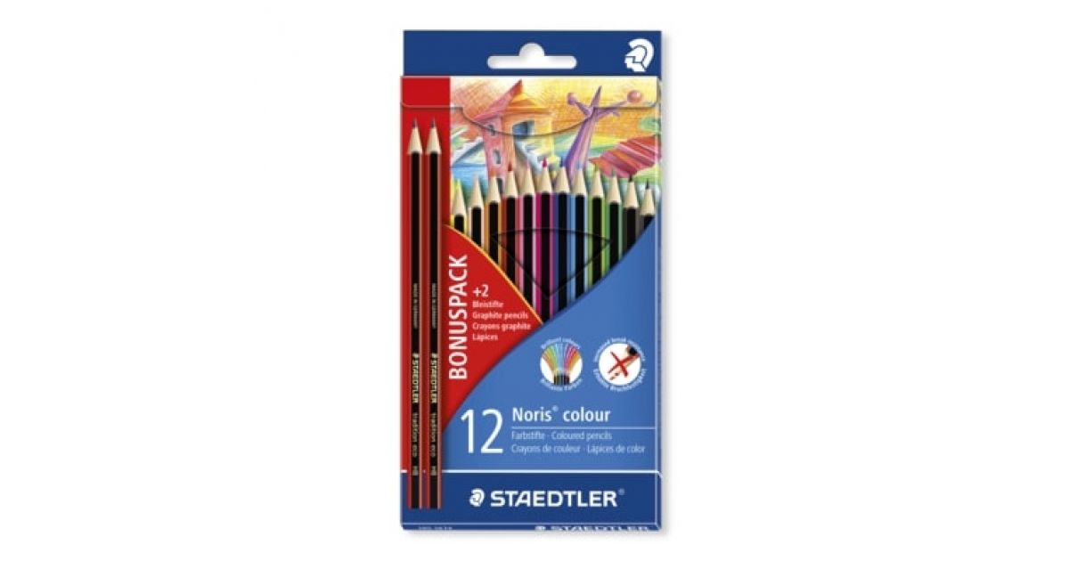 Staedtler Noris CRAYONS Pencil Set12+2 Free (185Set4)*555347*