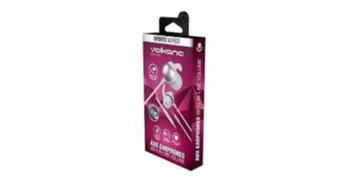 Volkano Titanium Earphones Aux With Mic Rose Gold VK-1003-RG