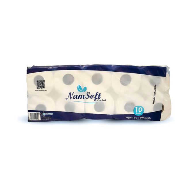 Namsoft Toilet Paper Unwrapped 1Ply 500 Sheets Pk10