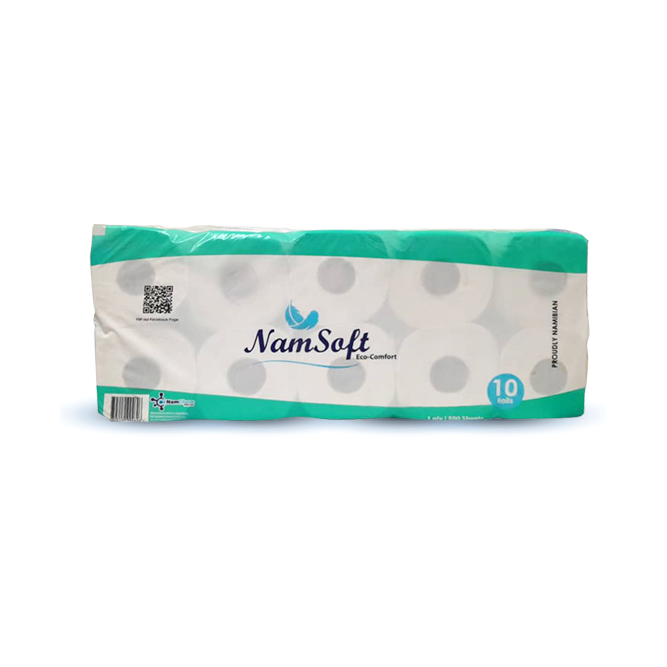 Namsoft Toilet Paper Unwrapped Econo 1Ply 500 Sheets Pk10