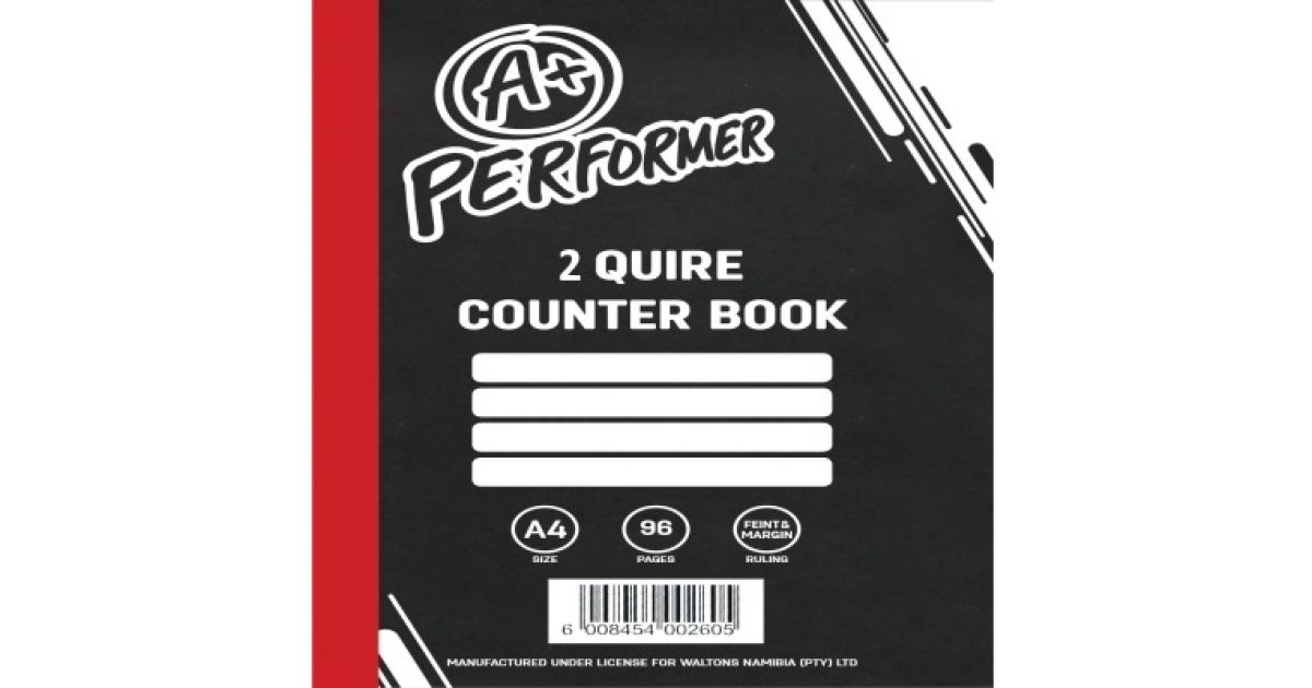 BOOK A4 192pg 2Quire Counter Feint & Margin Hard Cover A+*204495*