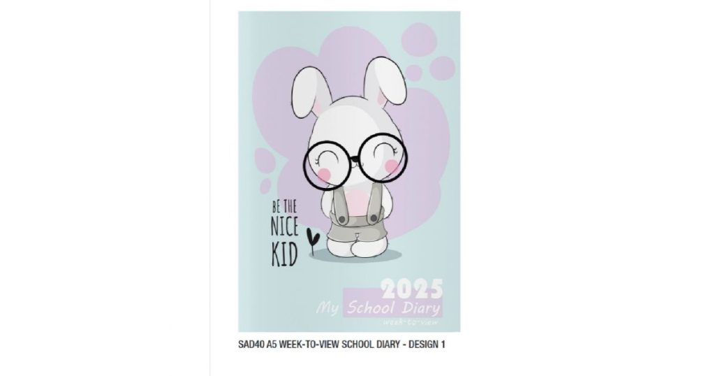 Diary 2025 A5 Week-To-View Blue Bunny (SAD40)