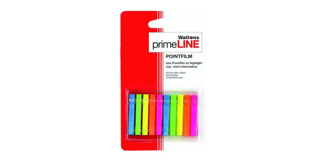 Primeline REMOVABLE FLAGS Point Film Set10