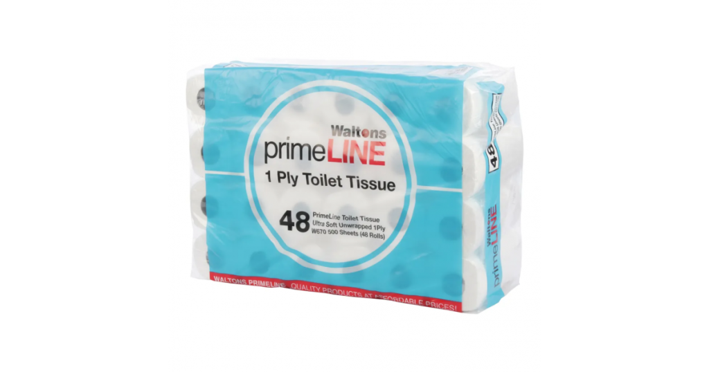 Primeline Toilet Paper Ultra Soft Unwrapped 1Ply Pk48