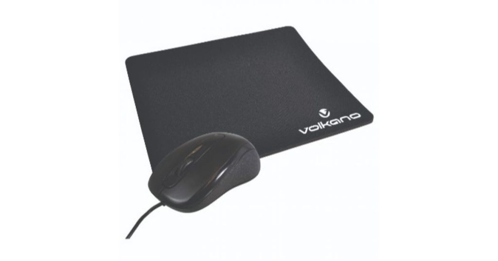 Volkano Slick Wired Mouse Pad & Mouse Black (VK-30025-BK)*100263*