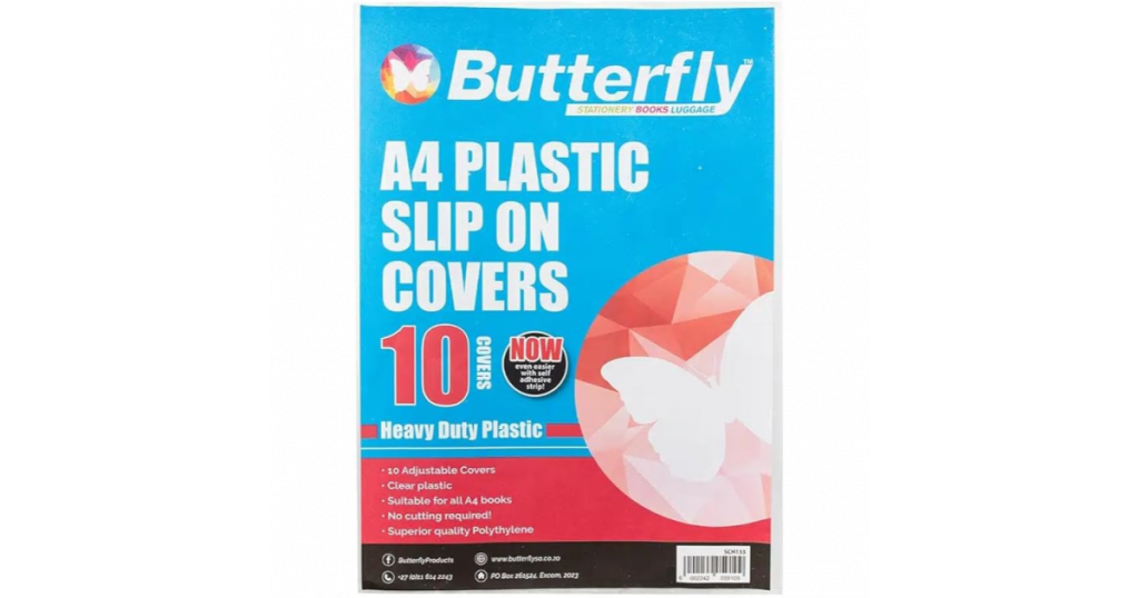 Butterfly BOOKCOVER A4 Clear Plastic Pre-Cut 80Mic Pk10 133