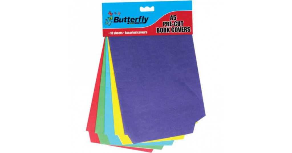 Butterfly BOOKCOVER A5 Bright Pre-Cut Pk10 (SCH236)