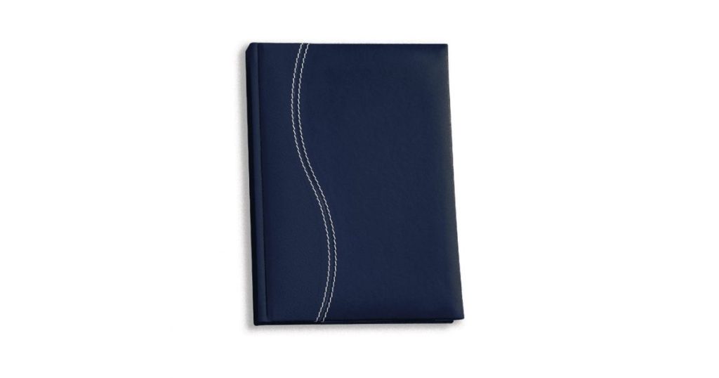 Diary 2025 A5 Page-A-Day Blue & Gold Liquid Des 9 (432905)