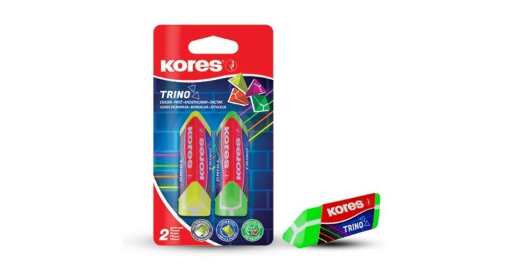 Kores ERASER Trino Triangular Neon Pk2 (40523)*104635*