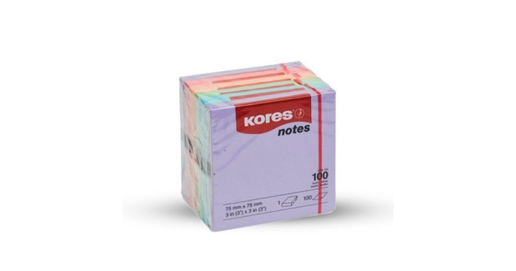 Kores NOTES Pastel Shade 75X75 Sheets 600 (47170)*104689*