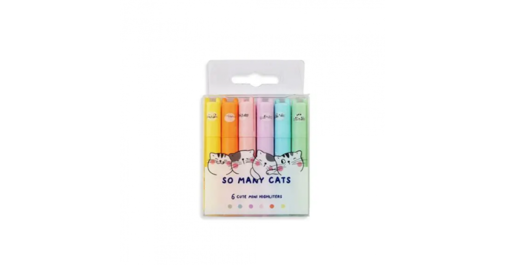 M&G Highlighter Cats Mini Pastel Fruit Scented Pk6 (29677)