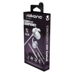 Volkano Titanium Earphones Aux With Mic Silver (VK-1003-SL)
