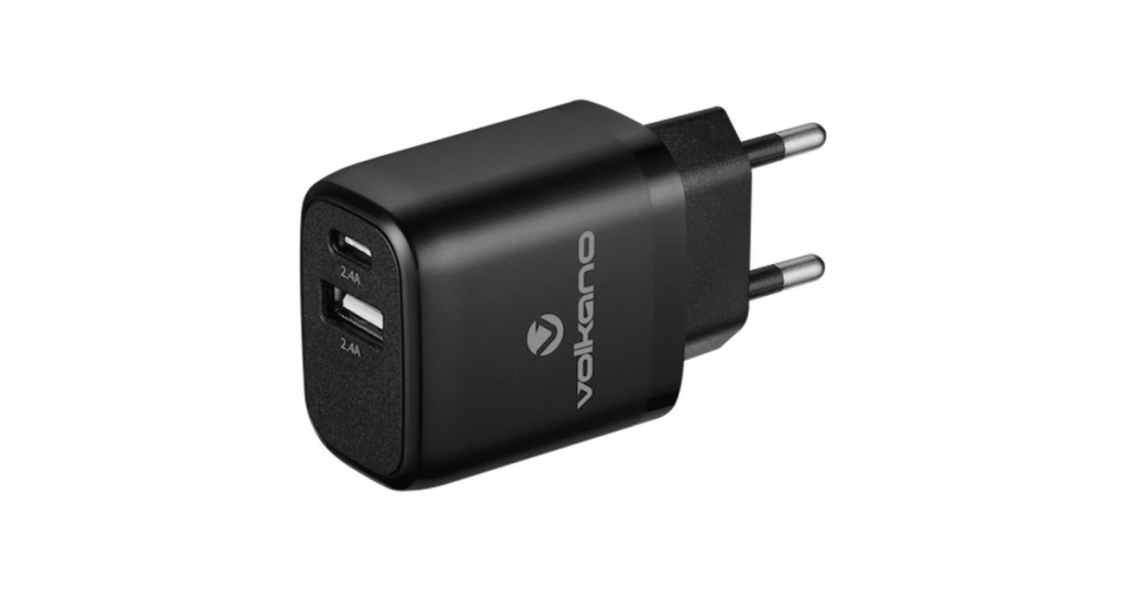 Volkano Volt-C Series Dual USB and USB-C Wall Charger with USB to USB-C Cable Included