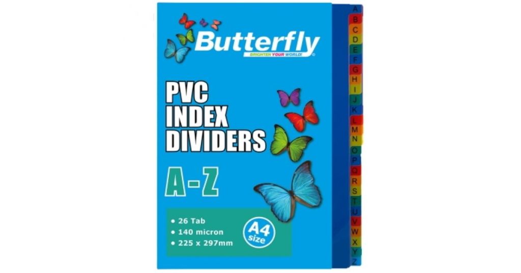 Butterfly DIVIDERS PVC A-Z Div26 140mic (FIL048)*34682*