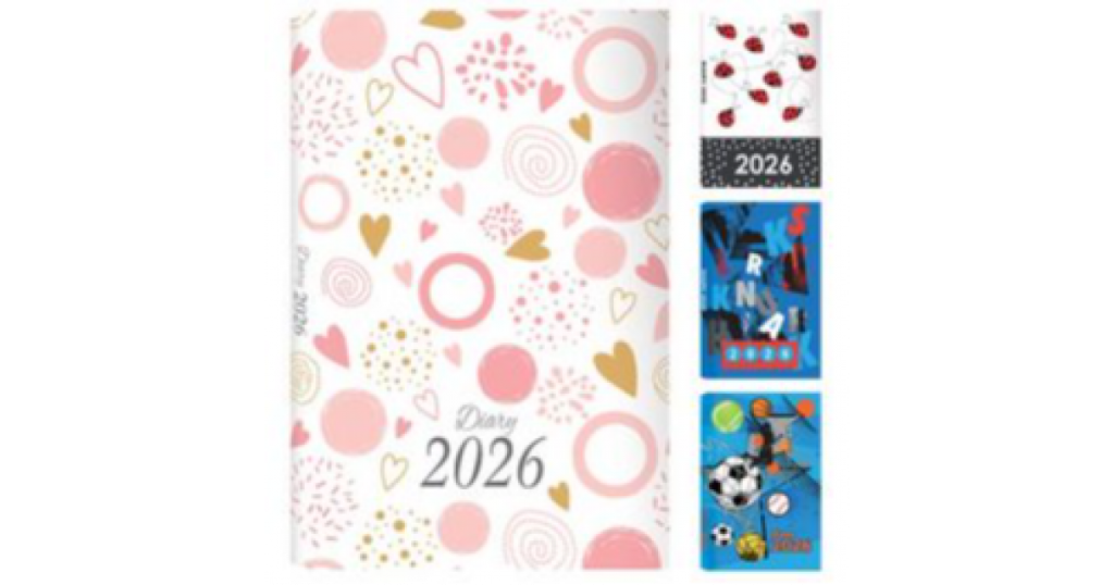 Diary 2026 A5 School Dated Assorted (D26-5391-02-03-04)
