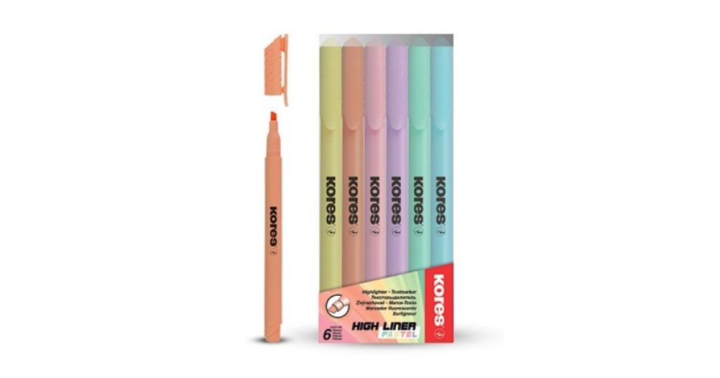 Kores HIGHLINER Chisel Tip Pen Type Pastel Set6 (36246)*104657*