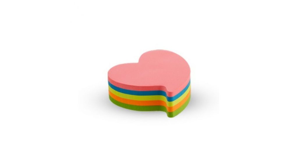 Kores NOTES Heart Shaped Sheets 250 (48705)*104692*