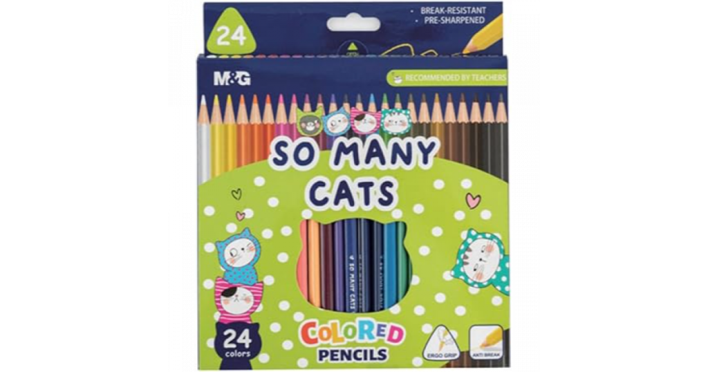M&G Colour Pencils Cats Triangular Pk24 (343A2)