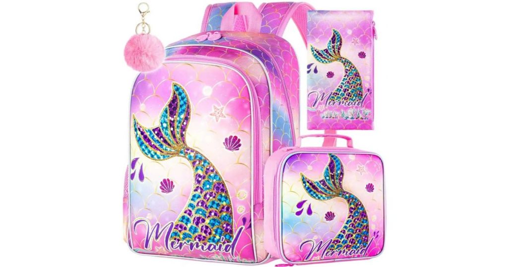 School Mate BACKPACK Large Girls Mermaid (S-486LH_MER)