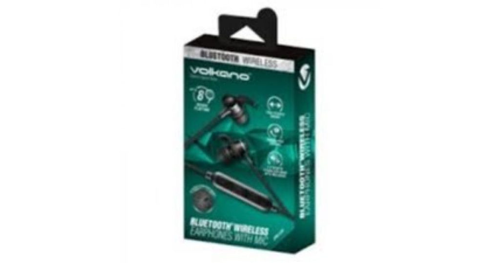 Volkano Titanium Earphones Aux With Mic Black (VK-1003-BK)