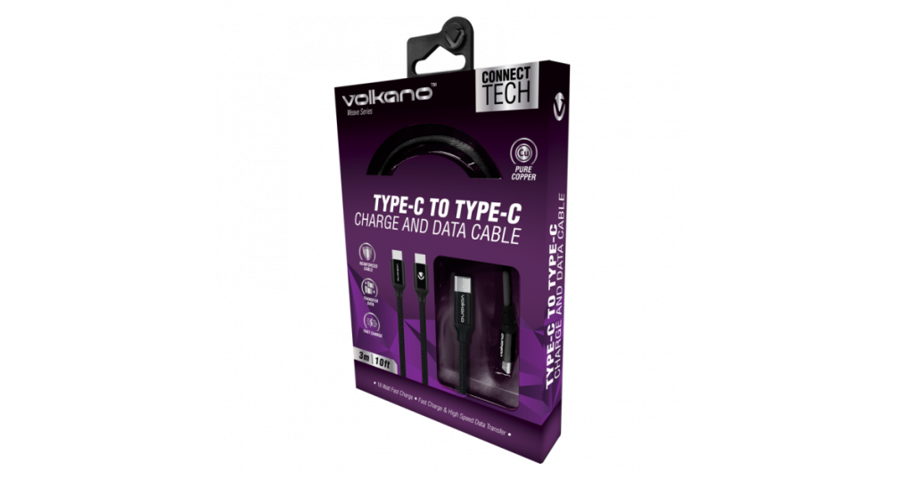 Volkano Weave Cable Micro USB Long 3m Black VK-20146-BK
